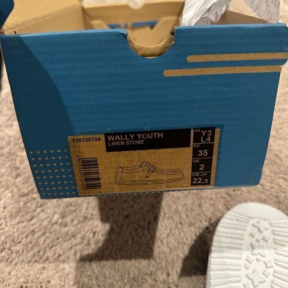 Hey Dude Wally Youth size Y2-Y3 linen stone color (light grey) - Picture 5 of 6